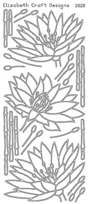 Elizabeth Craft Designs - Peel Off Stickers  Water Lilies  Silver  PREORDER2    (sold in 6's)