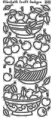 Elizabeth Craft Designs - Peel Off Stickers  Cherry Bowl  Silver  PREORDER2    (sold in 6's)