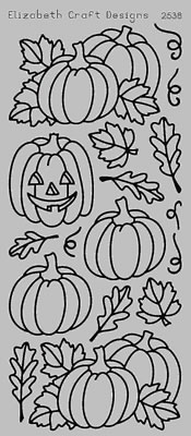 Elizabeth Craft Designs - Peel Off Stickers  Pumpkins  Silver  PREORDER2   (sold in 6's)