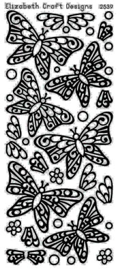 Elizabeth Craft Designs - Peel Off Stickers  Butterflies  Silver  PREORDER2   (sold in 6's)