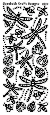 Elizabeth Craft Designs - Peel Off Stickers  Bugs  Silver  PREORDER2   (sold in 6's)