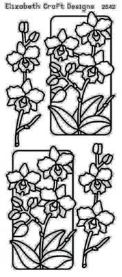 Elizabeth Craft Designs - Peel Off Stickers  Flowers in Frame 3  Silver  PREORDER2 (sold  6's)