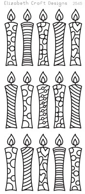 Elizabeth Craft Designs - Peel Off Stickers  Candles  Silver  PREORDER2   (sold in 6's)