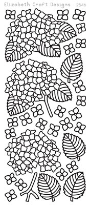 Elizabeth Craft Designs - Peel Off Stickers  Hydranchea  Silver  PREORDER2   (sold in 6's)