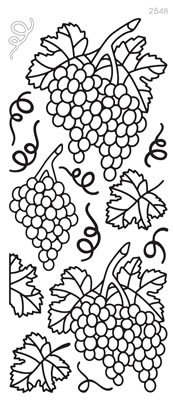 Elizabeth Craft Designs - Peel Off Stickers  Grapes  Silver  PREORDER2   (sold in 6's)