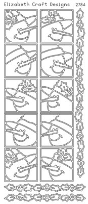 Elizabeth Craft Designs - Peel Off Stickers  Snowman in Frame  Silver  PREORDER2     (sold  6's)