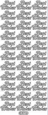 Elizabeth Craft Designs - Peel Off Stickers  Best Wishes  Silver  PREORDER2    (sold in 6's)