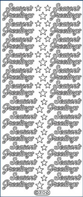 Elizabeth Craft Designs - Peel Off Stickers  Season's Greetings  Silver  PREORDER2    (sold in 6's)