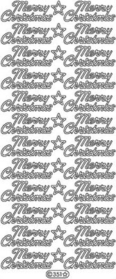 Elizabeth Craft Designs - Peel Off Stickers  Merry Christmas Script  Silver  PREORDER2     (sold in 6's)