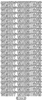 Elizabeth Craft Designs - Peel Off Stickers  Merry Christmas with Snow  Silver  PREORDER2 (sold in 6's)