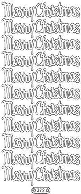 Elizabeth Craft Designs - Glitter Peel Off Stickers  Merry Christmas  Silver  PREORDER2     (sold in 6's)
