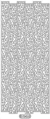 Elizabeth Craft Designs - Glitter Peel Off Stickers  Borders & Hearts  Silver  PREORDER2 Ribbon Branches   (sold in 6's)