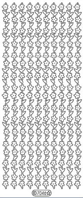 Elizabeth Craft Designs - Glitter Peel Off Stickers  Flower & Leaves Borders  Silver  PREORDER2  (sold in 6's)