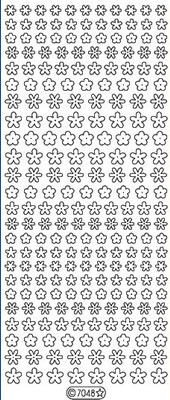Elizabeth Craft Designs - Glitter Peel Off Stickers  Flowers Small  Silver  PREORDER2     (sold in 6's)