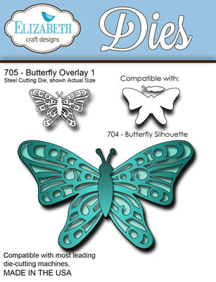 Elizabeth Craft Designs - Butterfly Overlay 1 Die  (sold individually)