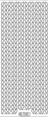 Elizabeth Craft Designs - Glitter Peel Off Stickers  Holly Borders  Silver  PREORDER2     (sold in 6's)
