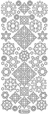 Elizabeth Craft Designs - Glitter Peel Off Stickers  Snowflakes  Silver  PREORDER2  (sold in 6's)