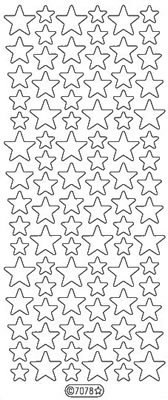 Elizabeth Craft Designs - Glitter Peel Off Stickers  Stars  Silver  PREORDER2    (sold in 6's)