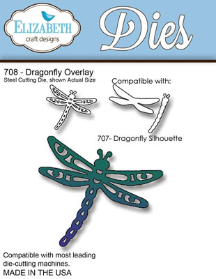 Elizabeth Craft Designs - Dragonfly Overlay Die  (sold individually)
