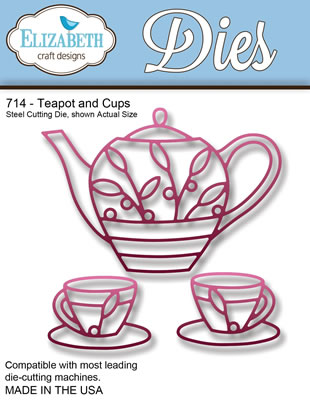 Elizabeth Craft Designs - Teapot & Cups Die  (sold individually)