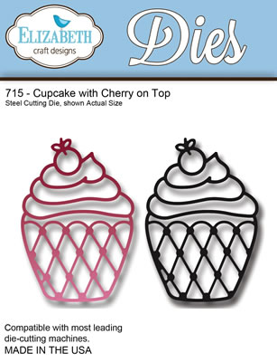 Elizabeth Craft Designs - Cupcake with Cherry on Top Die  (sold individually)