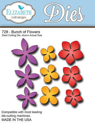 Elizabeth Craft Designs - Metal Dies - Bunch of Flowers  (sold individually)