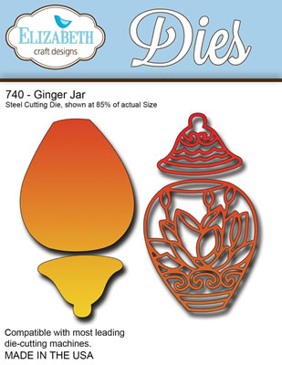 Elizabeth Craft Designs - Metal Dies - Ginger Jar  (sold individually)