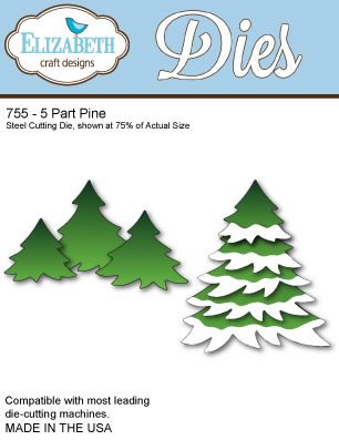Elizabeth Craft Designs - Metal Dies - 5 Part Pine  (sold individually)