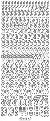 Elizabeth Craft Designs - Peel Off Stickers  Numbers 1  Silver  PREORDER2    (sold in 6's)