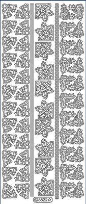 Elizabeth Craft Designs - Peel Off Stickers  Christmas Borders & Corners  Silver  PREORDER2  (sold in 6's)