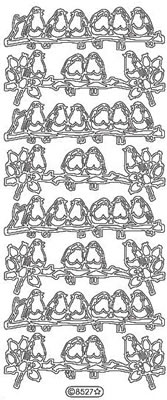 Elizabeth Craft Designs - Peel Off Stickers  Redbreasts  Silver  PREORDER2   (sold in 6's)