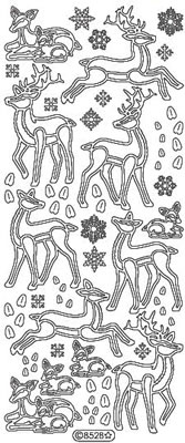 Elizabeth Craft Designs - Peel Off Stickers  Deer  Silver  PREORDER2   (sold in 6's)