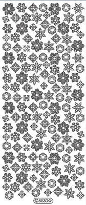 Elizabeth Craft Designs - Peel Off Stickers  Snowflakes Small  Silver  PREORDER2    (sold in 6's)