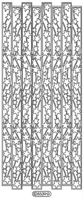 Elizabeth Craft Designs - Peel Off Stickers  Ribbon Stars  Silver  PREORDER2    (sold in 6's)