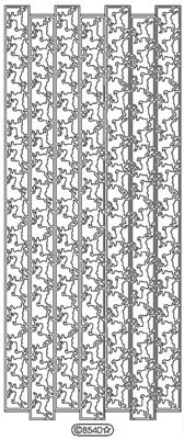 Elizabeth Craft Designs - Peel Off Stickers  Ribbon Reindeer  Silver  PREORDER2    (sold in 6's)