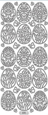 Elizabeth Craft Designs - Peel Off Stickers  Small Eggs  Silver  PREORDER2    (sold in 6's)