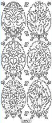 Elizabeth Craft Designs - Peel Off Stickers  Eggs  Silver  PREORDER2   (sold in 6's)