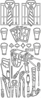 Elizabeth Craft Designs - Peel Off Stickers  Mens Assorted  Silver  PREORDER2    (sold in 6's)