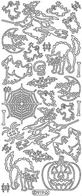 Elizabeth Craft Designs - Peel Off Stickers  Halloween  Silver  PREORDER2   (sold in 6's)