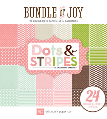 Echo Park - Bundle of Joy Girl - 6x6 Dots&Stripes Paper Pad  (sold in 3's)