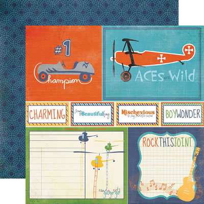 Echo Park - A Boys Life - Boy Wonder 12x12 d/sided paper  (pack of 10)
