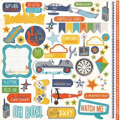 A Boys Life - 12x12 Element Stickers (pack of 5)