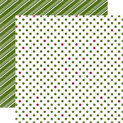 Dots & Stripes Christmas - Snowy Pine Medium Dot 12x12 d/sided paper (pack of 10)
