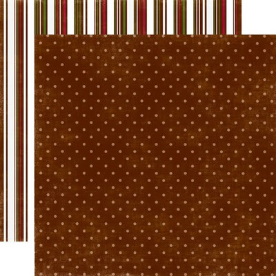 Echo Park Papers - Dots & Stripes Christmas - Gingerbread Small Dot 12x12 d/sided paper  (pack of 10)