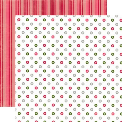 Dots & Stripes Christmas - Holly Berry Small Dot 12x12 d/sided paper (pack of 10)