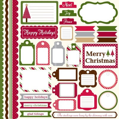Dots & Stripes Christmas - Elements Stickers (pack of 5)
