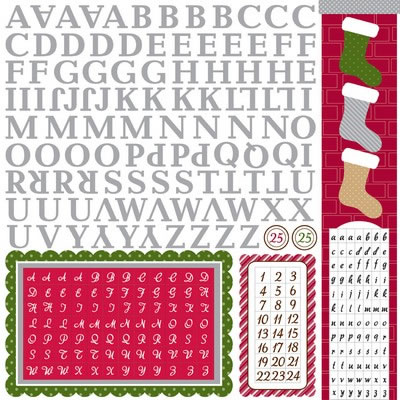Dots & Stripes Christmas - Alpha Sticker (pack of 5)