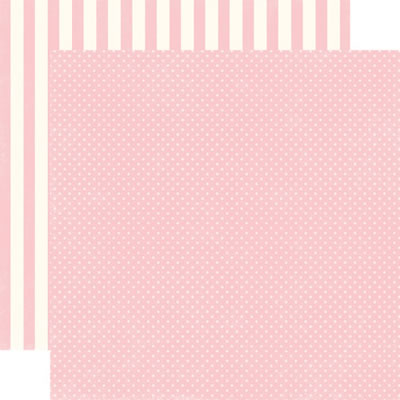 Echo Park Paper - Dots & Stripes - Homefront - Peony Tiny Dots 12x12 d/sided paper  (pack of 10)