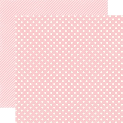 Echo Park Paper - Dots & Stripes - Homefront - Peony Small Dot 12x12 d/sided paper  (pack of 10)