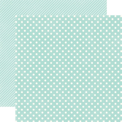 Echo Park Paper - Dots & Stripes - Homefront - Robin's Egg Small Dots 12x12 d/sided paper  (pack of 10)